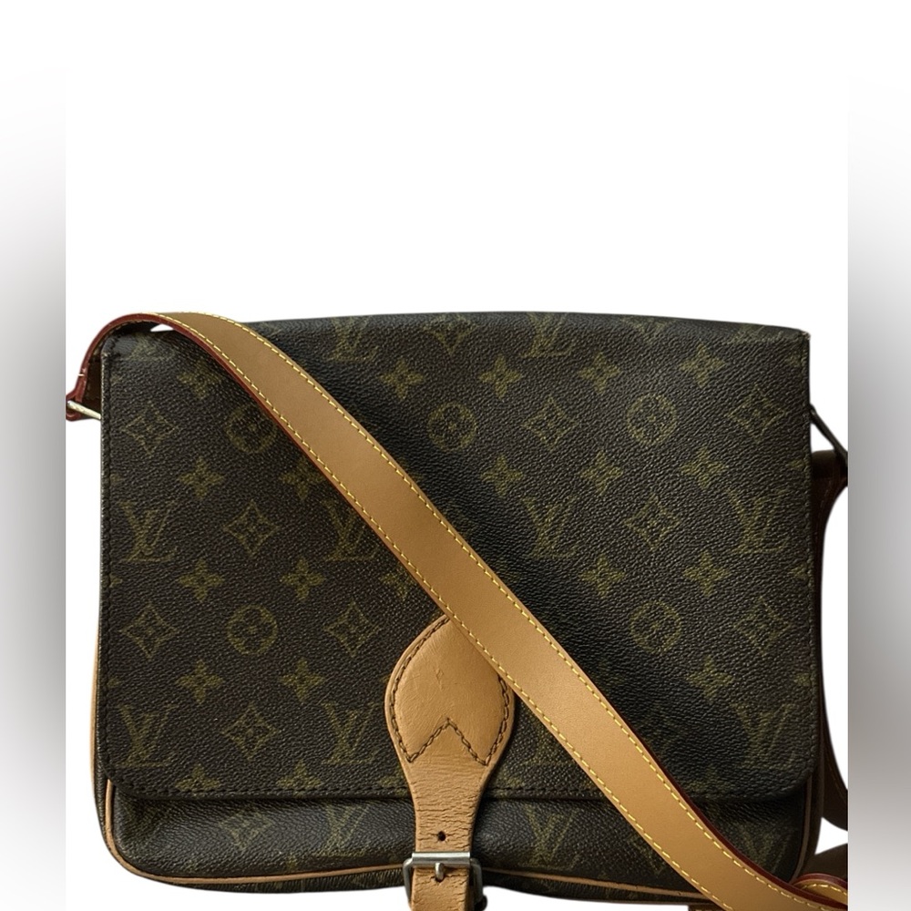 100% Authentic Louis Vuitton Cartouchiere GM Brown Monogram
